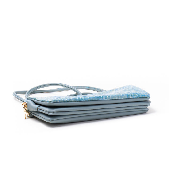 Italian leather croco embossed wallet shoulder bag MADERA