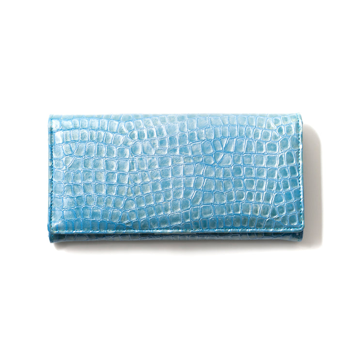 Italian leather croco embossed long wallet MADERA