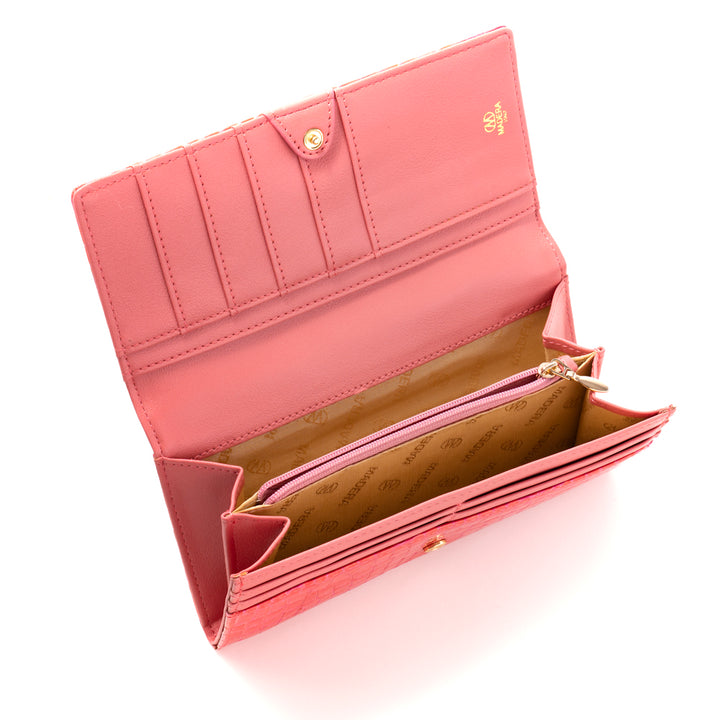 Italian leather croco embossed long wallet MADERA