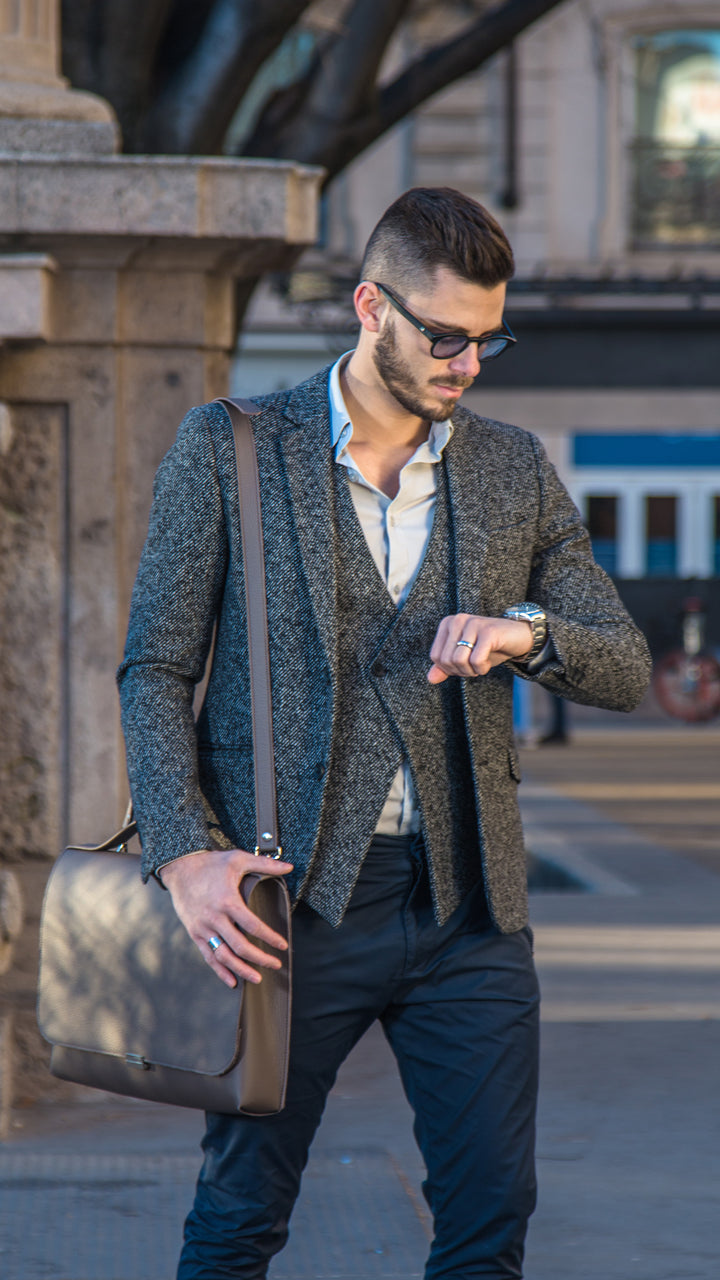 Leather business bag diplomaticheⅡbellemarie