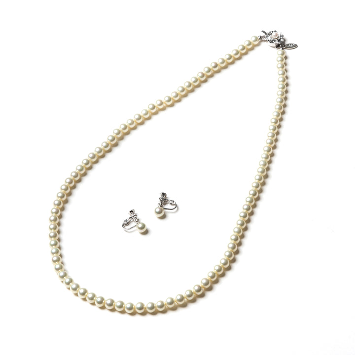 Long pearl necklace and earrings set YUKIKO HANAI