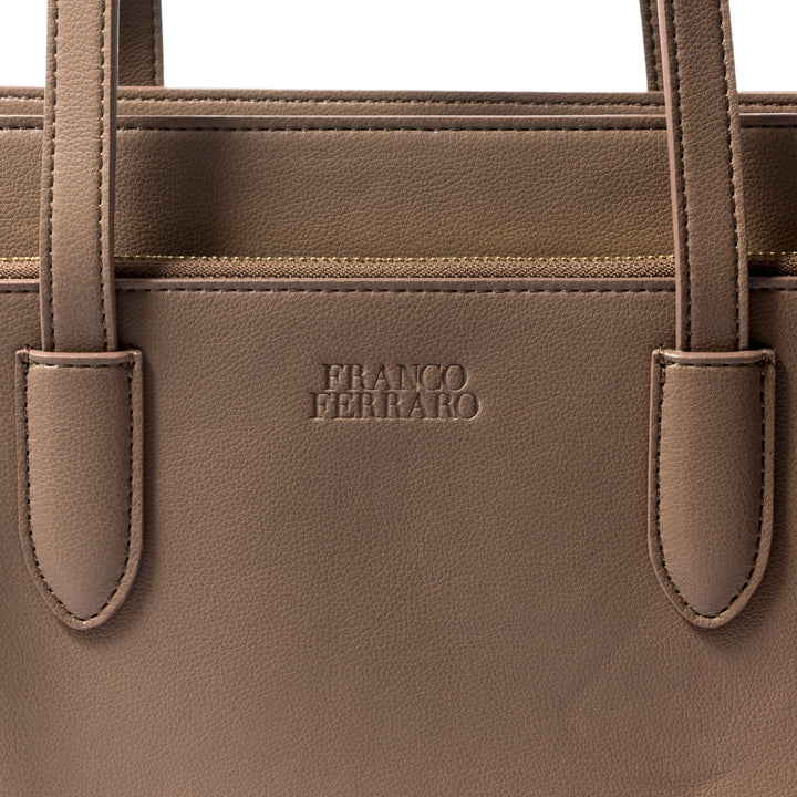 A4 size fake leather tote FRANCO FERRARO