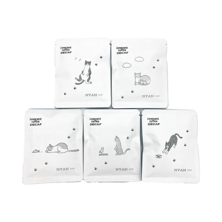innocent coffee decaf pattern drip coffee gift set cat