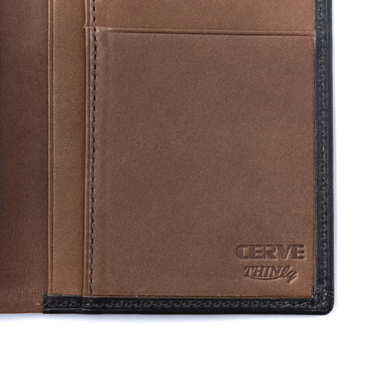 Japanese cowhide folding wallet without coin purse CERVE × THINLY