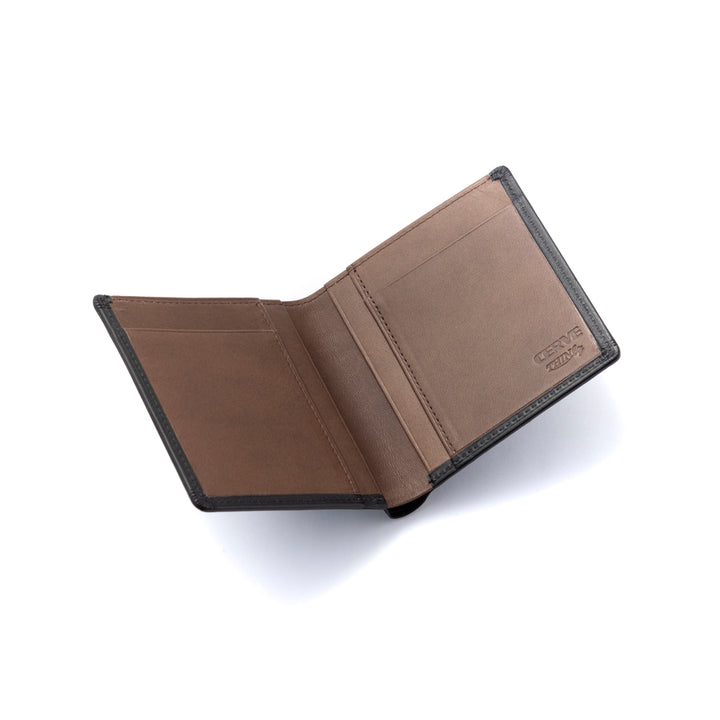 Japanese cowhide folding wallet without coin purse CERVE × THINLY