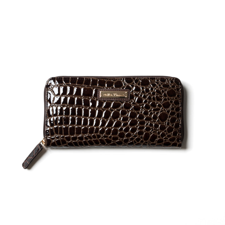クロコ型押しラウンドファスナー財布 cathie ferrari(キャティフェラーリ)
