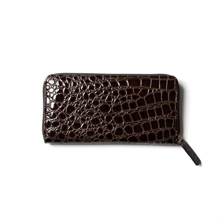 クロコ型押しラウンドファスナー財布 cathie ferrari(キャティフェラーリ)