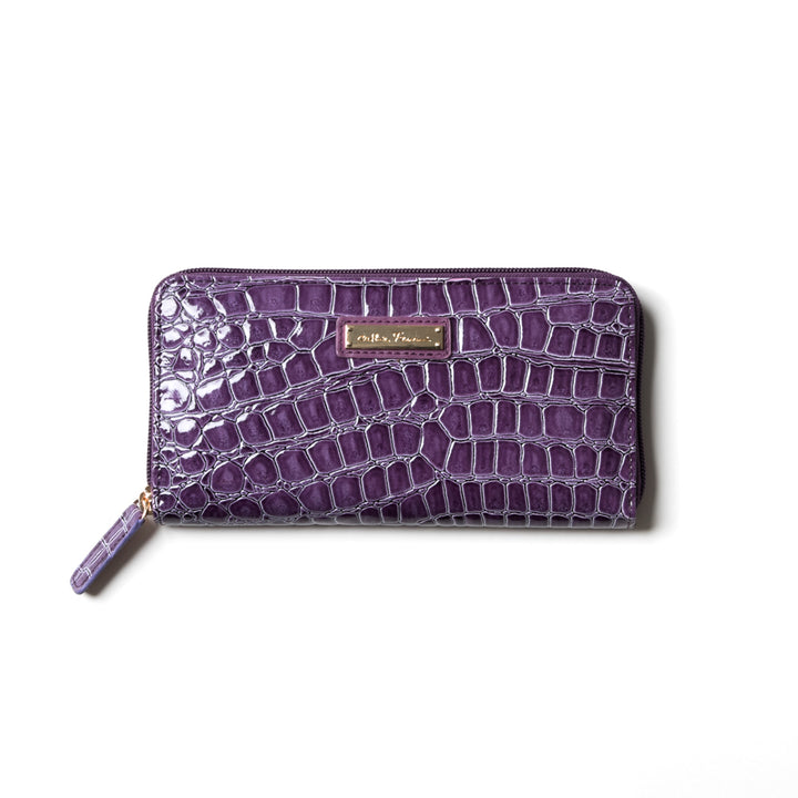 クロコ型押しラウンドファスナー財布 cathie ferrari(キャティフェラーリ)