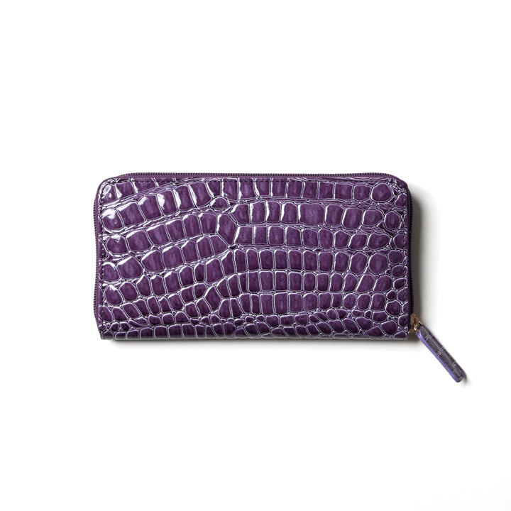 クロコ型押しラウンドファスナー財布 cathie ferrari(キャティフェラーリ)