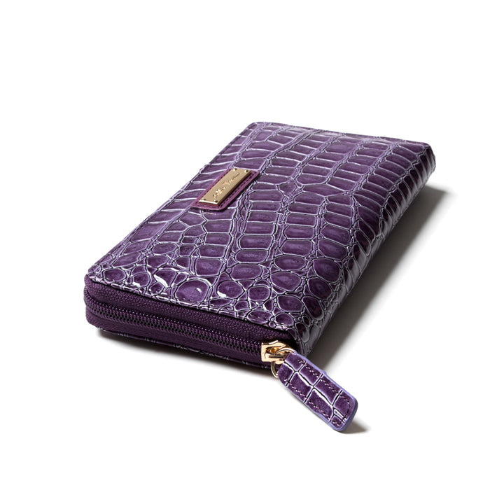 クロコ型押しラウンドファスナー財布 cathie ferrari(キャティフェラーリ)