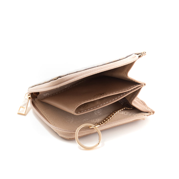 Italian leather croco embossed coin purse with key ring MADERA