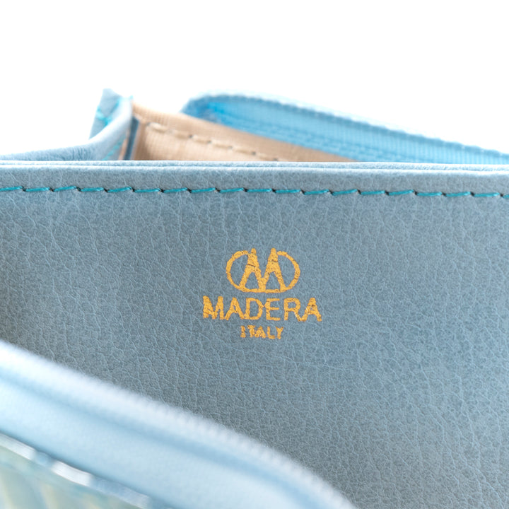 Italian leather croco embossed coin purse with key ring MADERA