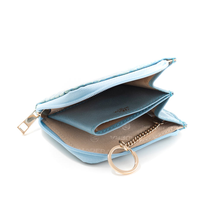 Italian leather croco embossed coin purse with key ring MADERA