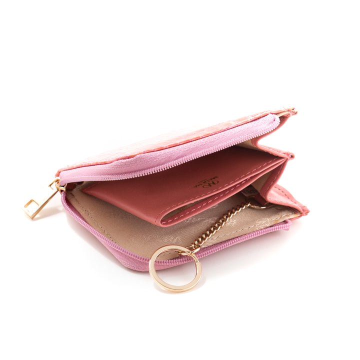 Italian leather croco embossed coin purse with key ring MADERA