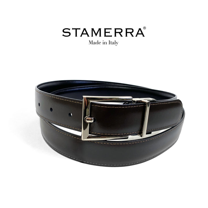 Italian reversible leather belt 30mm width STAMERRA