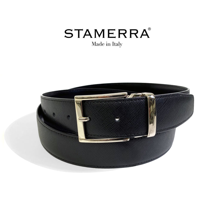 Italian leather men's belt 35mm width STAMERRA