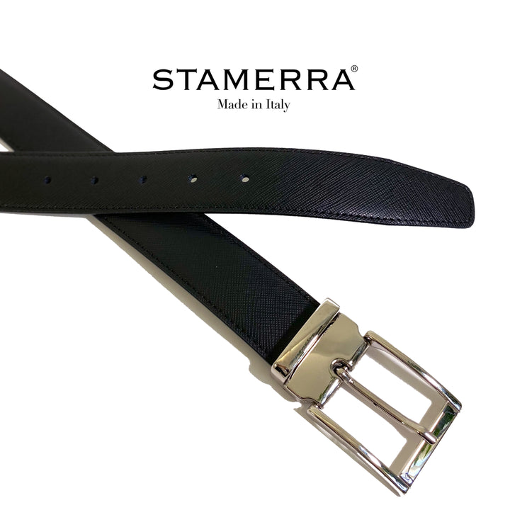 Italian leather men's belt 35mm width STAMERRA
