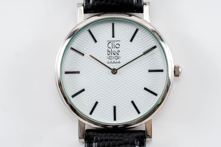 Lizard style embossed men's watch Clio Blue