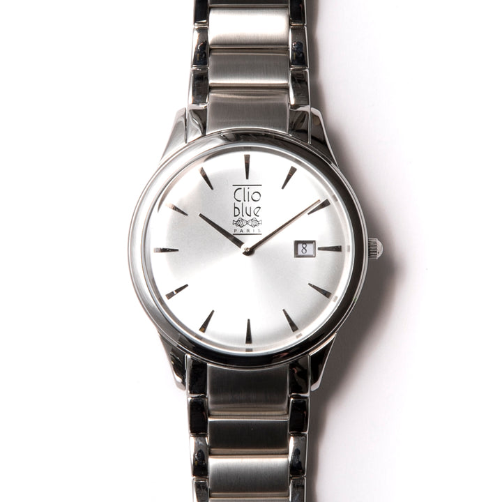 Men's metal watch with calendar Clio Blue