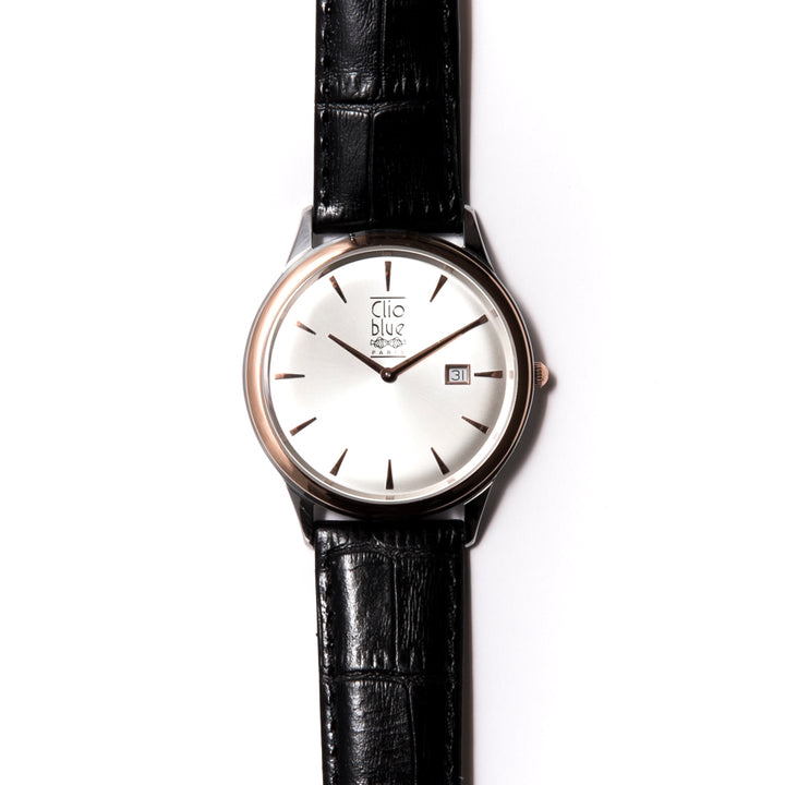 Men's cowhide belt watch Clio Blue