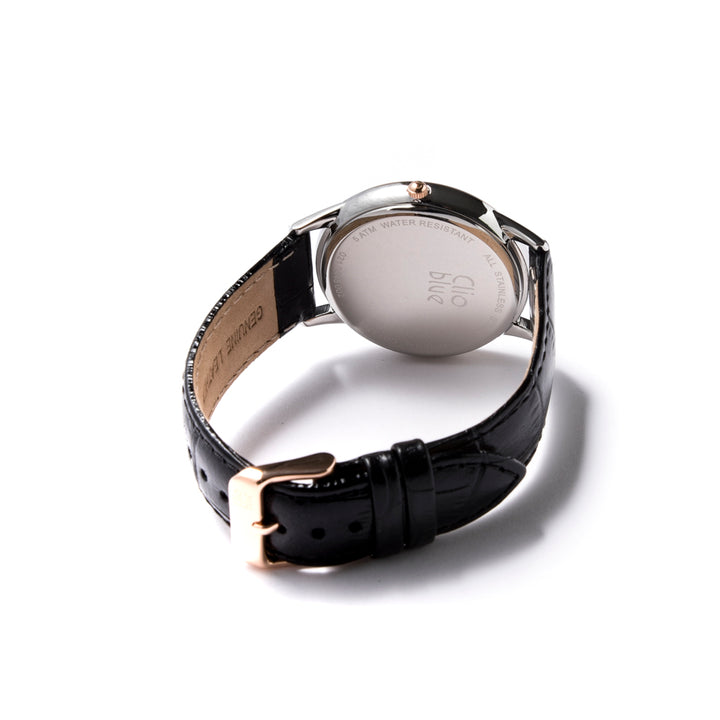 Men's cowhide belt watch Clio Blue