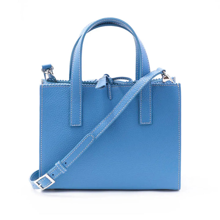 イタリア製 FANNIE MINI Buti 本革バッグ ブルーカラー 背面