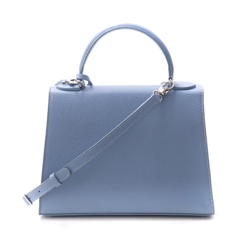 イタリア製 ROSE BLUE BELL Buti 本革ハンドバッグ ブルー 背面