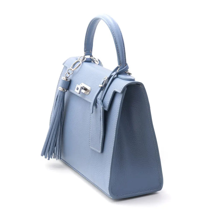 イタリア製 ROSE BLUE BELL Buti 本革ハンドバッグ ブルー 側面