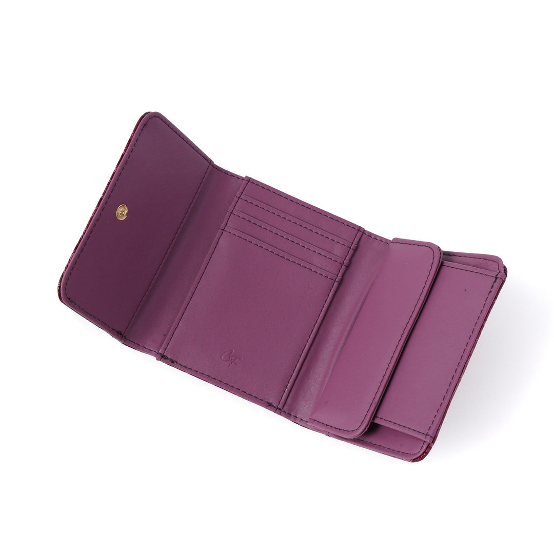 三つ折財布 cathie ferrari パープル