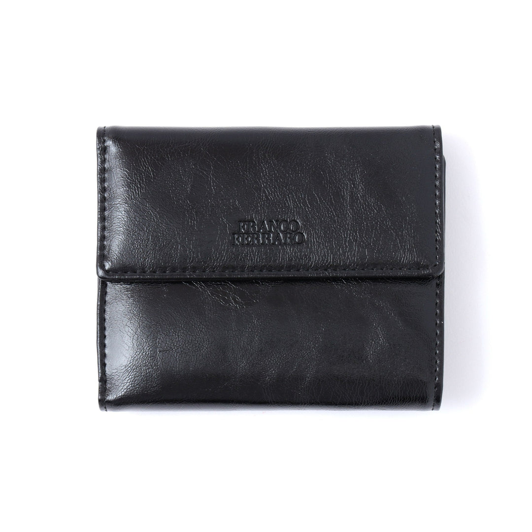 ホック式折財布 FRANCO FERRARO ブラック