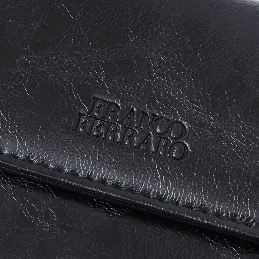 ホック式折財布 FRANCO FERRARO ブラック