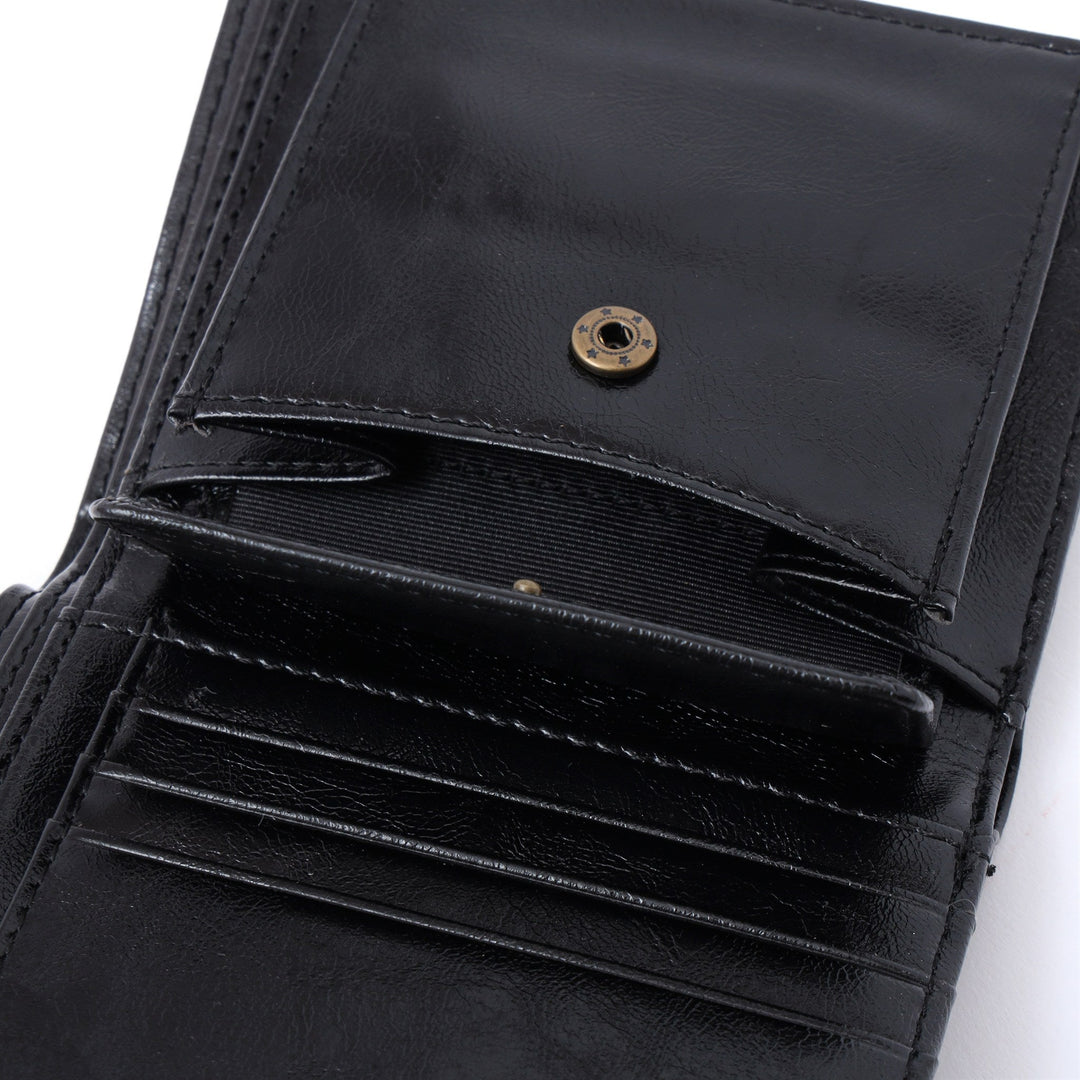 ホック式折財布 FRANCO FERRARO ブラック