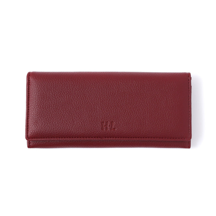 ロゴ入り型押し長財布 H・L レッド