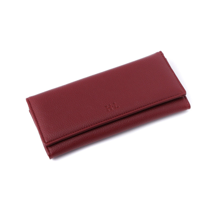 ロゴ入り型押し長財布 H・L レッド