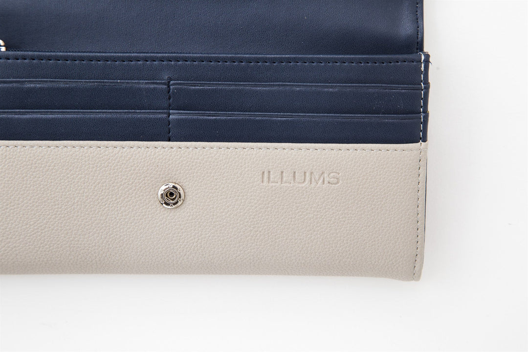 バイカラー長財布 ILLUMS グレー