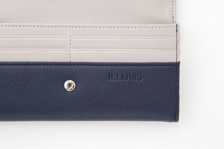 バイカラー長財布 ILLUMS ネイビー