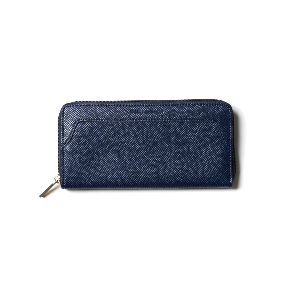 フェイクレザーラウンドファスナー財布 Clio blue(クリオブルー)