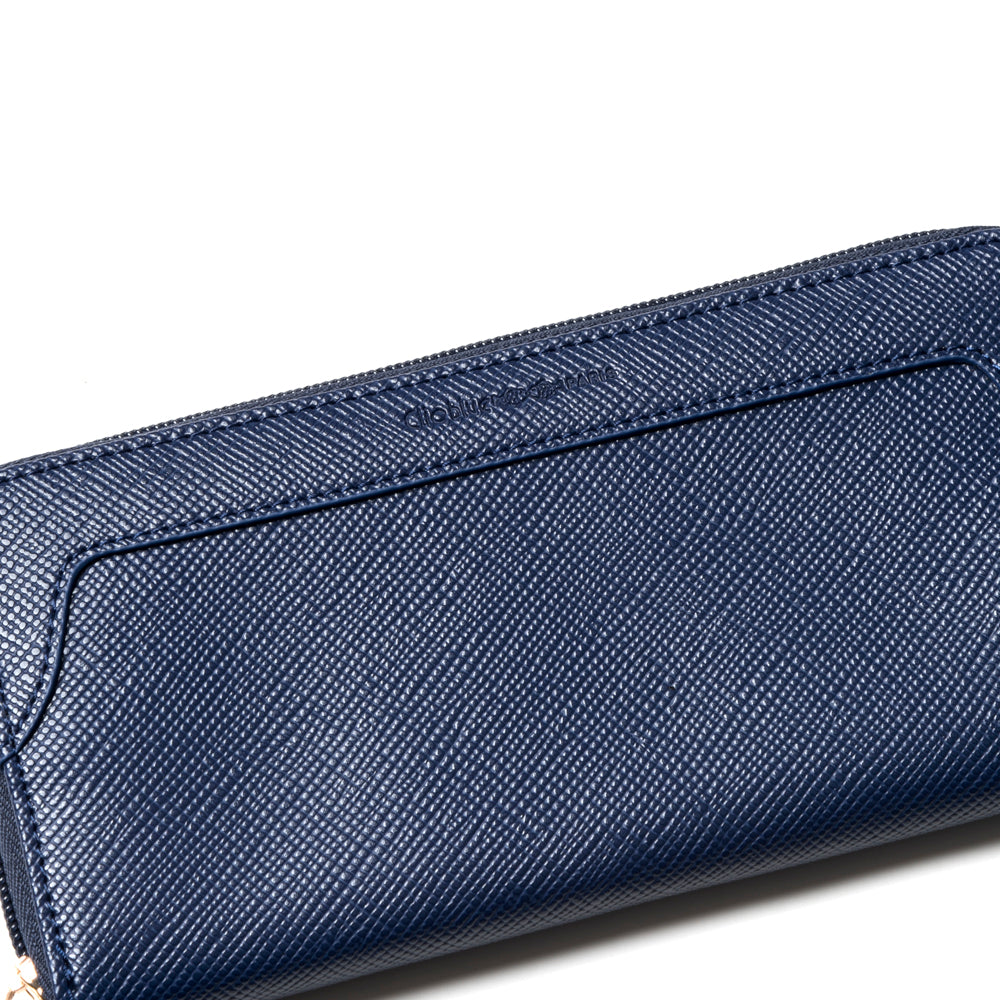 フェイクレザーラウンドファスナー財布 Clio blue(クリオブルー)