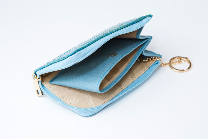 Italian leather croco embossed mini wallet MADERA